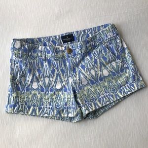 American Eagle Midi Stretch Shorts Sz 8 Boho Print